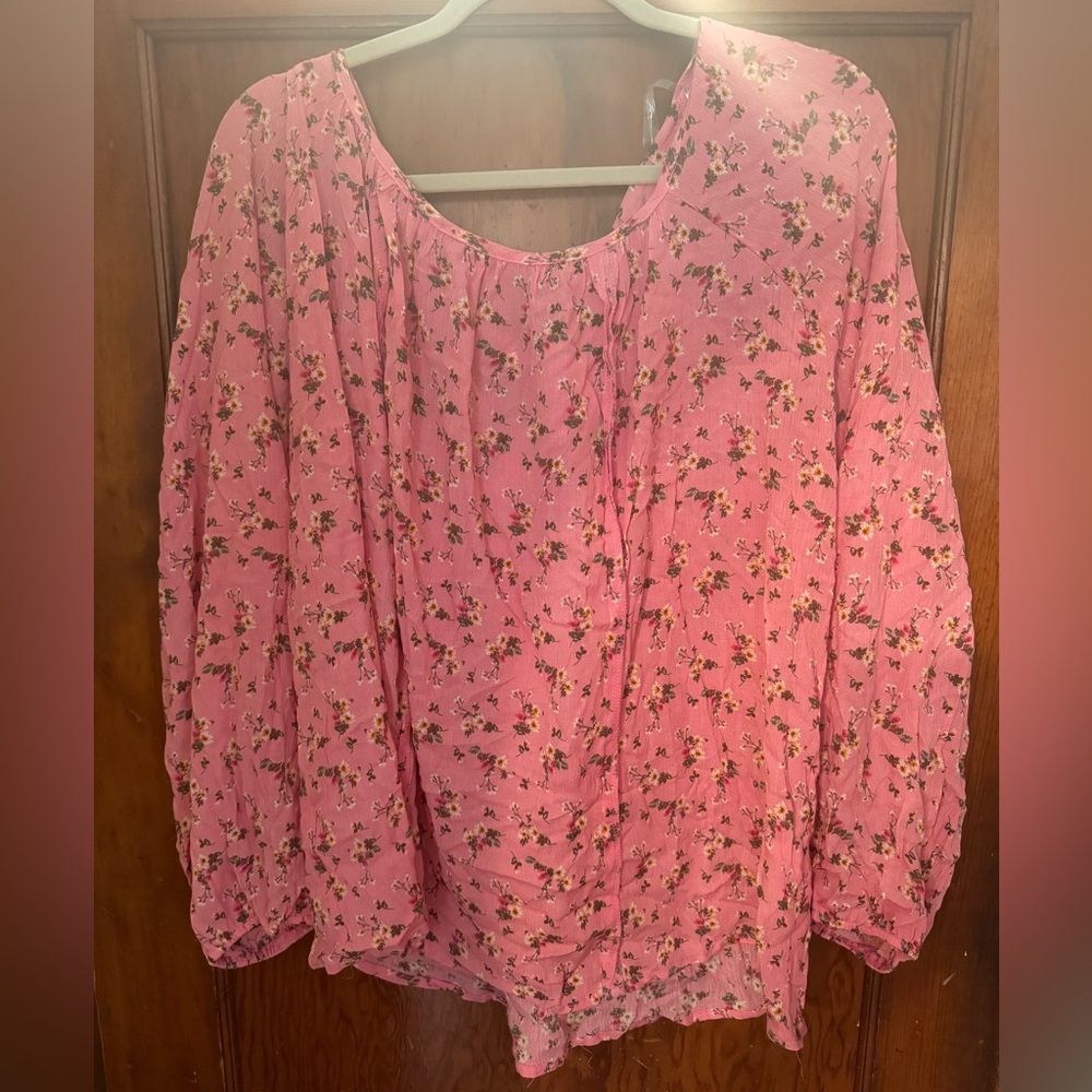 NWT Pink Floral Sugarfox Blouse Tunic